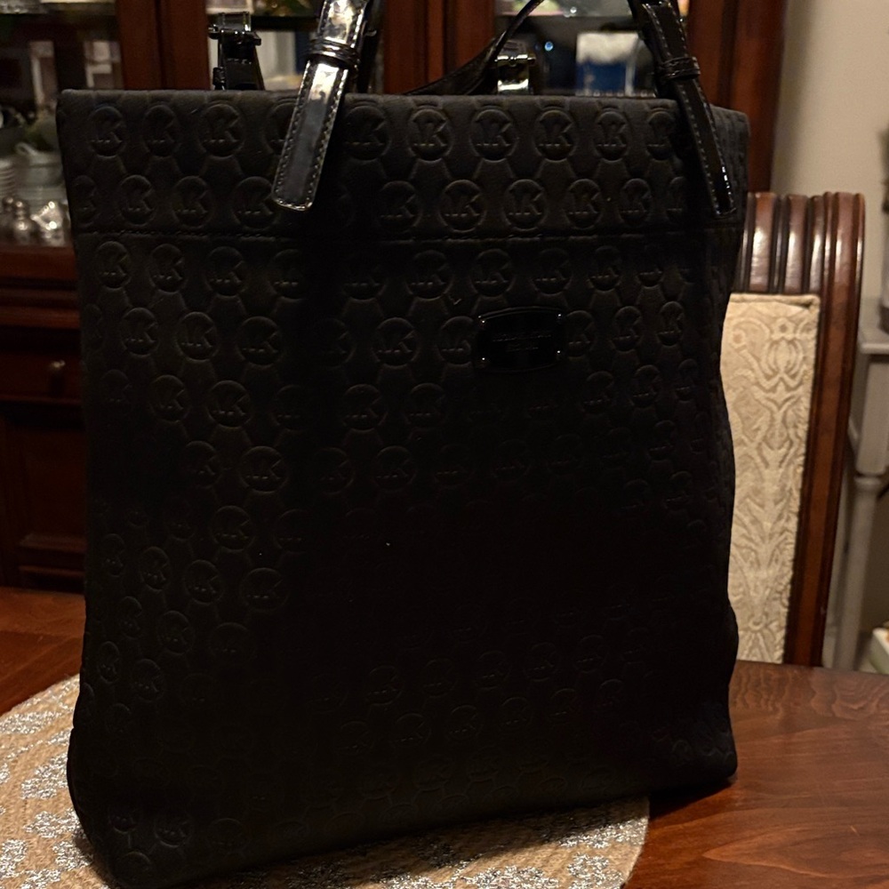 Michael Kors Black Embossed Shoulder Bag